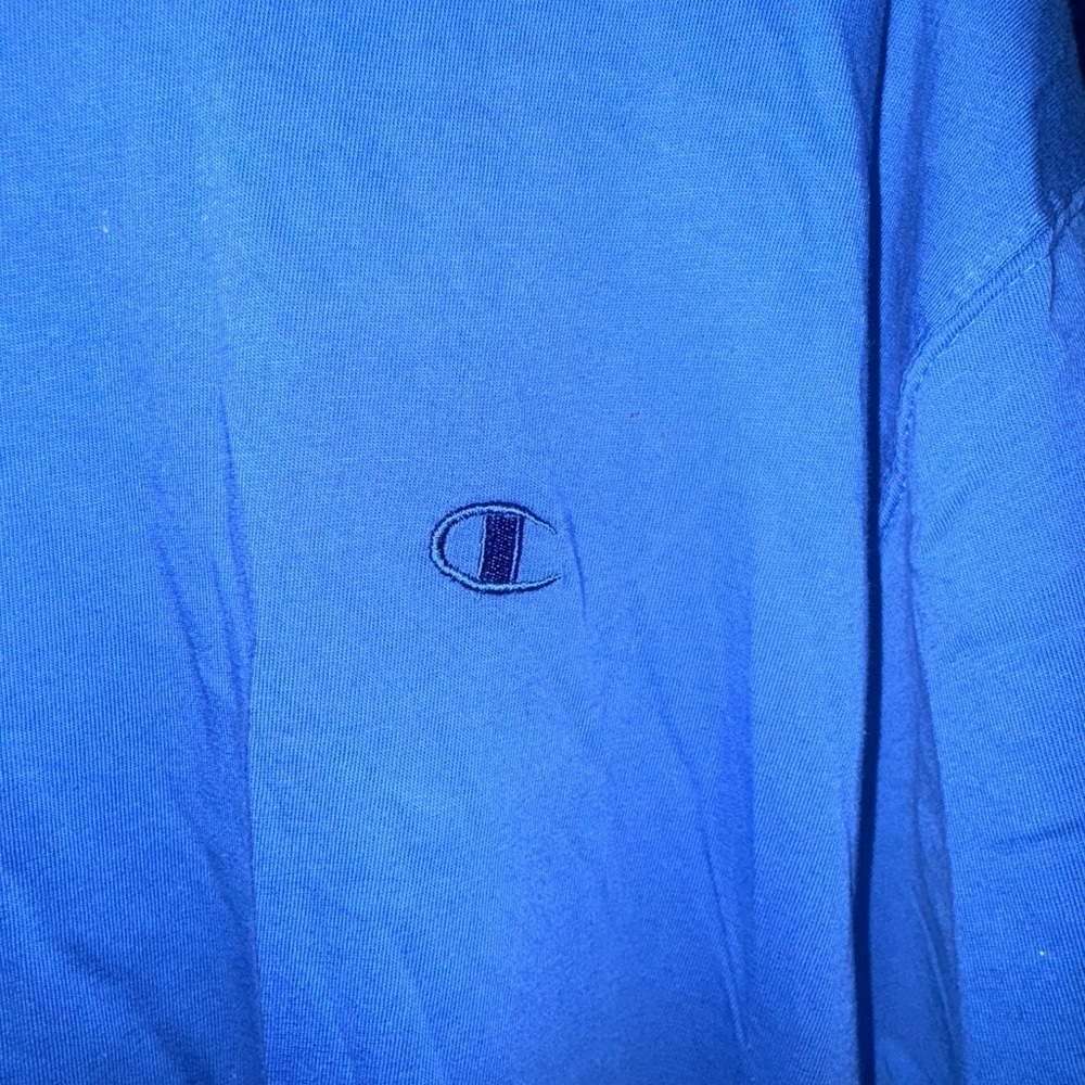 Champion Men's Large Blue Cotton T-Shirt Pre-Owned Excellent Condition - Picture 2 of 9